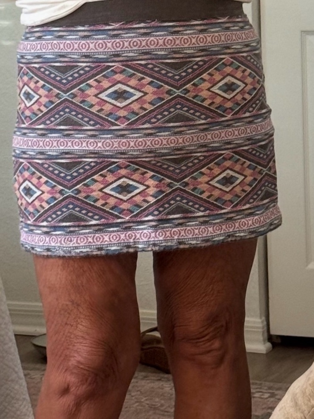 American Eagle Outfitters Aztec Y2K Geometric Mini Skirt